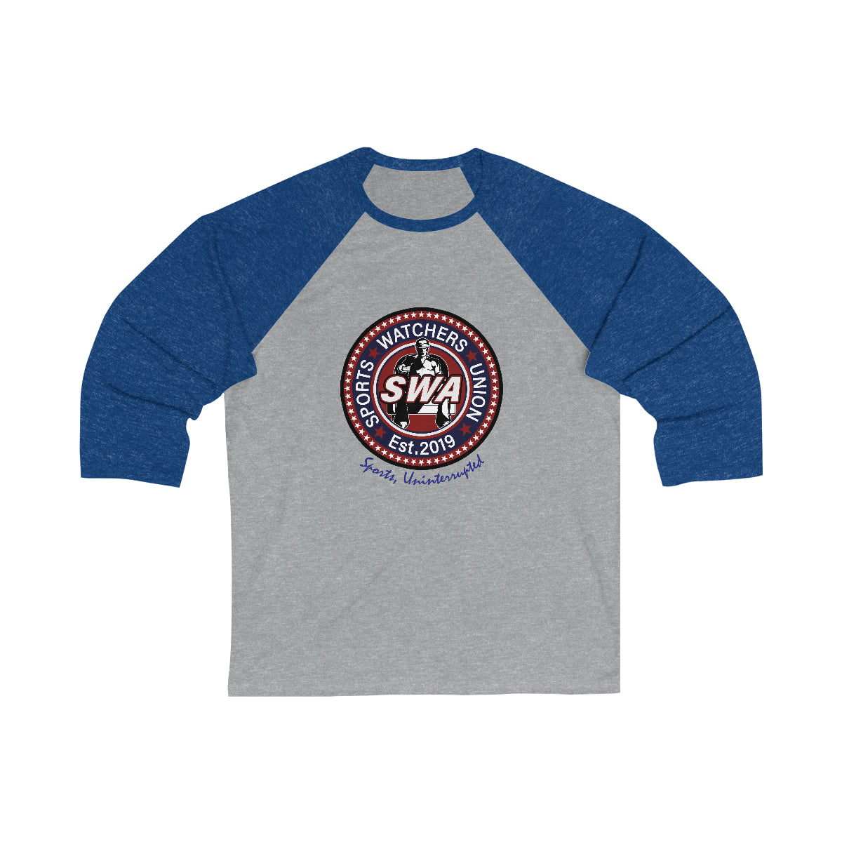 Unisex 3\4 Sleeve SWA Baseball Tee